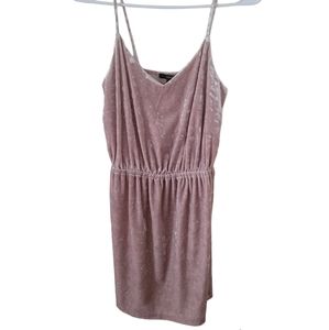 F21 gold crushed velvet dress